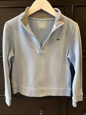 Vineyard Vines Boys Light Blue Quarter-Zip Pullover Sweater